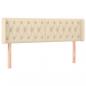 Preview: LED Kopfteil Creme 163x16x78/88 cm Stoff