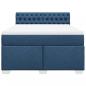 Preview: Boxspringbett mit Matratze Blau 160x200 cm Stoff