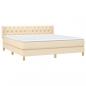 Preview: Boxspringbett mit Matratze Creme 160x200 cm Stoff