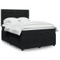 Preview: ARDEBO.de - Boxspringbett mit Matratze Schwarz 160x200 cm Samt