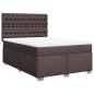 Preview: Boxspringbett mit Matratze Dunkelbraun 160x200 cm Stoff