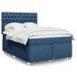 Preview: ARDEBO.de - Boxspringbett mit Matratze Blau 160x200 cm Stoff