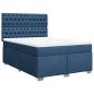 Preview: Boxspringbett mit Matratze Blau 160x200 cm Stoff