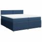 Preview: Boxspringbett mit Matratze Blau 200x200 cm Stoff