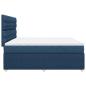 Preview: Boxspringbett mit Matratze Blau 200x200 cm Stoff