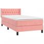 Preview: Boxspringbett mit Matratze Rosa 100x200 cm Samt
