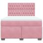 Preview: Boxspringbett mit Matratze Rosa 160x200 cm Samt