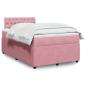 Preview: ARDEBO.de - Boxspringbett mit Matratze Rosa 120x190 cm Samt