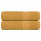 Preview: ARDEBO.de - Duschtücher 2 Stk. Golden 70x140 cm 360 g/m² 100% Baumwolle