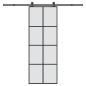 Preview: ARDEBO.de - Schiebetür mit Beschlag 76x205 cm ESG-Glas & Aluminium