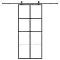 Preview: ARDEBO.de - Schiebetür mit Beschlag 90x205 cm ESG-Glas & Aluminium