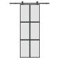 Preview: ARDEBO.de - Schiebetür mit Beschlag 76x205 cm Hartglas & Aluminium