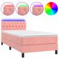 Preview: Boxspringbett mit Matratze & LED Rosa 100x200 cm Samt