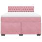 Preview: Boxspringbett mit Matratze Rosa 160x200 cm Samt