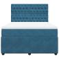 Preview: Boxspringbett mit Matratze Blau 160x200 cm Samt