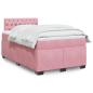 Preview: ARDEBO.de - Boxspringbett mit Matratze Rosa 120x190 cm Samt