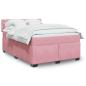 Preview: ARDEBO.de - Boxspringbett mit Matratze Rosa 160x200 cm Samt