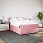 Preview: Boxspringbett mit Matratze Rosa 160x200 cm Samt