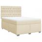 Preview: Boxspringbett mit Matratze Creme 160x200 cm Stoff