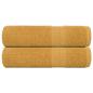 Preview: ARDEBO.de - Badetücher 2 Stk. Golden 100x150 cm 360 g/m² 100% Baumwolle
