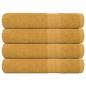 Preview: ARDEBO.de - Handtücher 4 Stk. Golden 100x200 cm 360 g/m² 100% Baumwolle