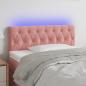 Preview: ARDEBO.de - LED Kopfteil Rosa 100x7x78/88 cm Samt