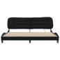Preview: Bettgestell mit LED Schwarz 200x200 cm Stoff
