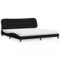Preview: ARDEBO.de - Bett mit Matratze Schwarz 200x200 cm Stoff