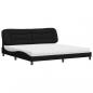 Preview: Bett mit Matratze Schwarz 200x200 cm Stoff