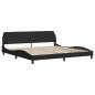 Preview: Bett mit Matratze Schwarz 200x200 cm Stoff