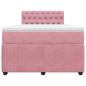 Preview: ARDEBO.de - Boxspringbett mit Matratze Rosa 120x190 cm Samt