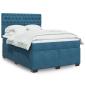 Preview: ARDEBO.de - Boxspringbett mit Matratze Blau 160x200 cm Samt