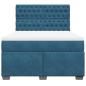 Preview: Boxspringbett mit Matratze Blau 160x200 cm Samt