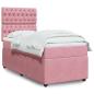 Preview: ARDEBO.de - Boxspringbett mit Matratze Rosa 80x200 cm Samt