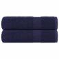 Preview: ARDEBO.de - Duschtücher 2 Stk. Marineblau 70x140 cm 360 g/m² 100% Baumwolle