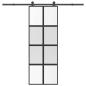 Preview: ARDEBO.de - Schiebetür mit Beschlag 76x205 cm Hartglas & Aluminium