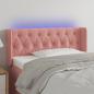 Preview: ARDEBO.de - LED Kopfteil Rosa 103x16x78/88 cm Samt