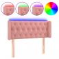 Preview: LED Kopfteil Rosa 103x16x78/88 cm Samt