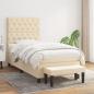 Preview: ARDEBO.de - Boxspringbett mit Matratze Creme 80x200 cm Stoff