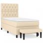 Preview: Boxspringbett mit Matratze Creme 80x200 cm Stoff