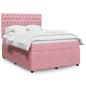 Preview: ARDEBO.de - Boxspringbett mit Matratze Rosa 160x200 cm Samt