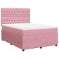 Preview: Boxspringbett mit Matratze Rosa 160x200 cm Samt