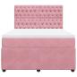 Preview: Boxspringbett mit Matratze Rosa 160x200 cm Samt