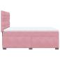 Preview: Boxspringbett mit Matratze Rosa 160x200 cm Samt