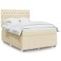 Preview: ARDEBO.de - Boxspringbett mit Matratze Creme 160x200 cm Stoff