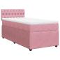 Preview: ARDEBO.de - Boxspringbett mit Matratze Rosa 100x200 cm Samt