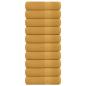 Preview: ARDEBO.de - Duschtücher 10 Stk. Golden 70x140 cm 360 g/m² 100% Baumwolle