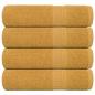 Preview: ARDEBO.de - Badetücher 4 Stk. Golden 100x150 cm 360 g/m² 100% Baumwolle