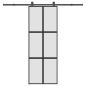 Preview: ARDEBO.de - Schiebetür mit Beschlag 76x205 cm Hartglas & Aluminium