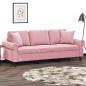 Preview: ARDEBO.de - 3-Sitzer-Sofa mit Zierkissen Rosa 180 cm Samt